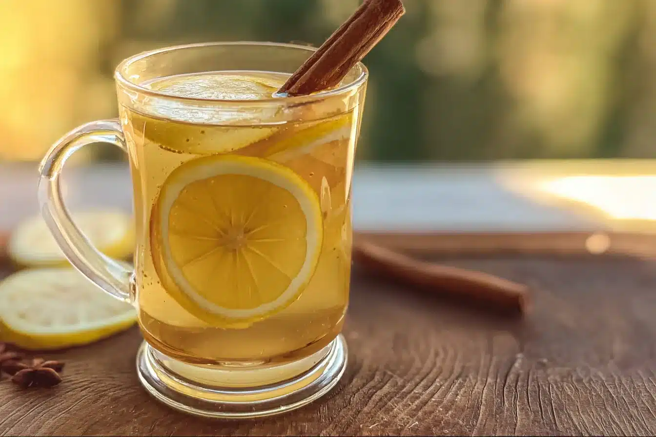 The Ultimate Honey Trick Recipe Guide for Energy, Memory, Detox & Weight Loss 2 Honey trick recipe drink with lemon slices and cinnamon stick