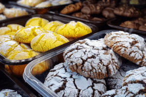 Cool Whip cookie ingredients on marble countertop