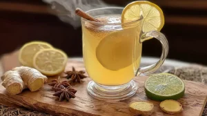 Honey Trick Recipe drink with lemon, ginger, and honey