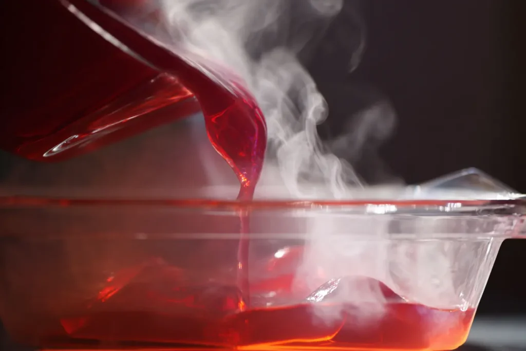 Understanding the Jello Weight Loss Recipe 5 pouring liquid gelatin into glass dish for jello weight loss recipe preparation